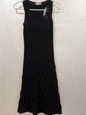 Sweetees 2-Piece Black Lace Racerback Midi Tank Dress Size XS